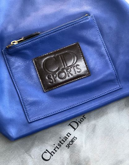 Christian Dior CD logo 肩背包 藍色 復古 舊 hmh8mv