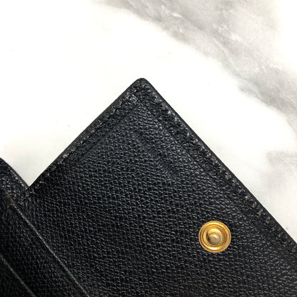 Yves Saint Laurent YSL motif Compact Wallet leather Black vfdxyd