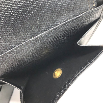 Yves Saint Laurent YSL motif Compact Wallet leather Black vfdxyd