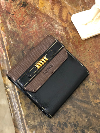 LOEWE Velazquez Compact Wallet Brown Vintage Old 2k5yvv