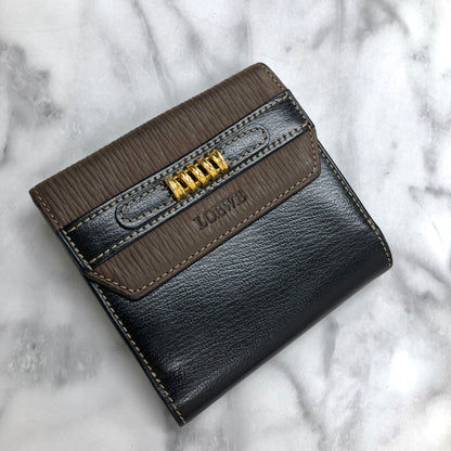 LOEWE Velazquez Compact Wallet Brown Vintage Old 2k5yvv