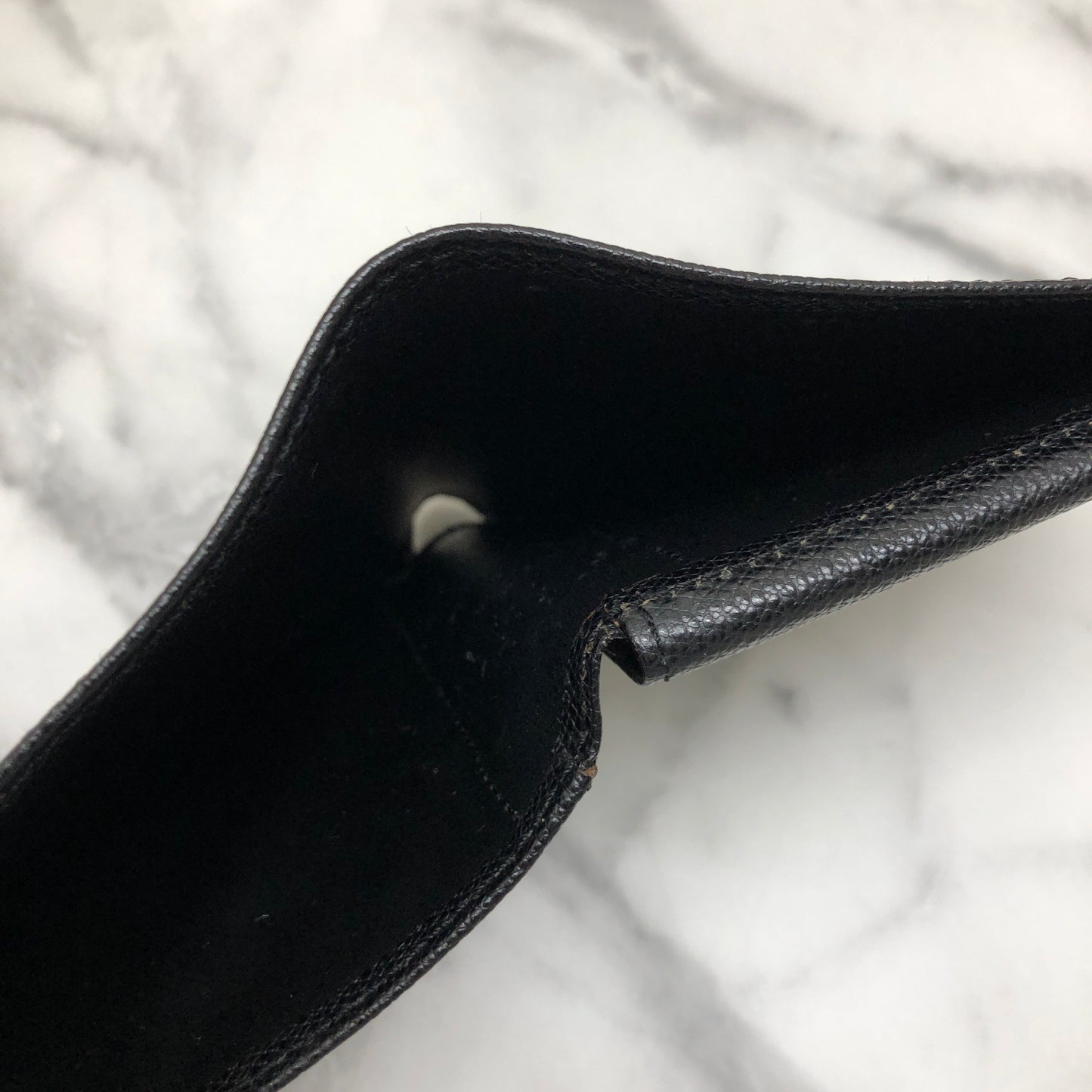 Yves Saint Laurent YSL motif Compact Wallet leather Black vfdxyd