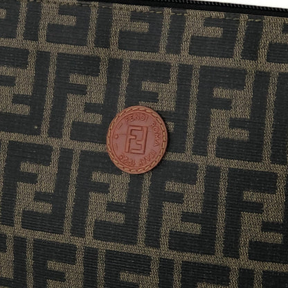 FENDI Zucca FF logo jacquard leather clutch bag brown vintage old uhs662