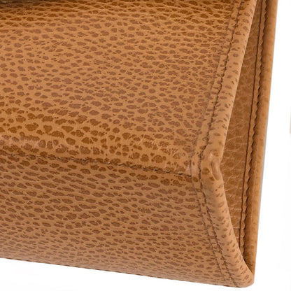 Christian Dior Logo Oval Motif Embossed Leather Top Handle Handbag Mini bag Camel Vintage old e8dit3