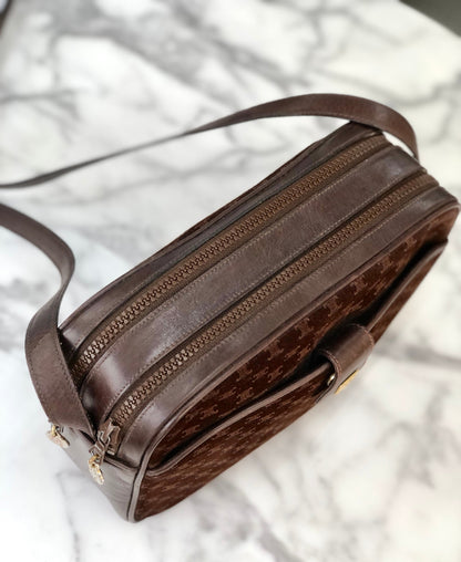 CELINE Triomphe Blason 絨面革單肩包 棕色 復古 舊款 celine ynrivk