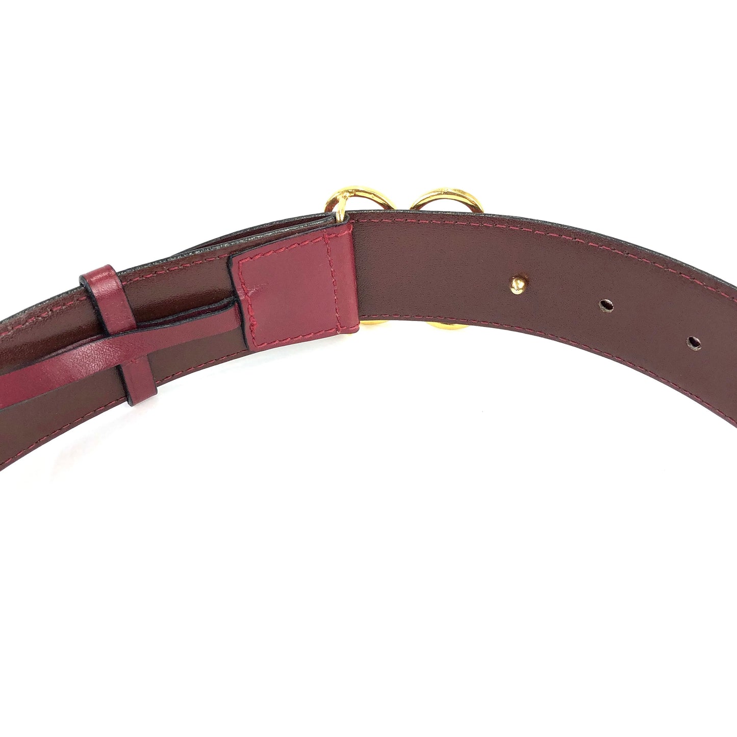 CELINE antique motif leather belt red vintage old celine 6ncg4u