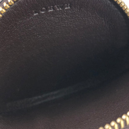 LOEWE Anagram Round Coincase Compact wallet Brown Vintage Old psfu65