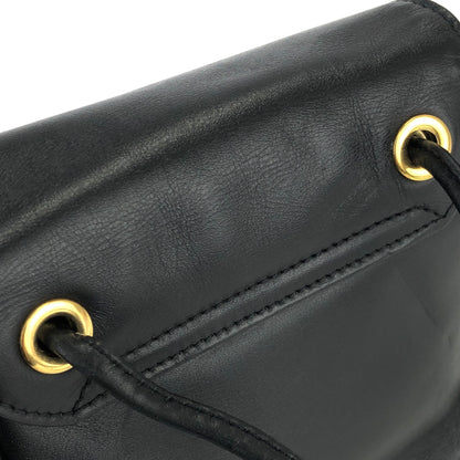 Christian Dior Cannage Logo Charm 皮革迷你包款肩背包 Pochette 黑色復古舊 g8k6nf