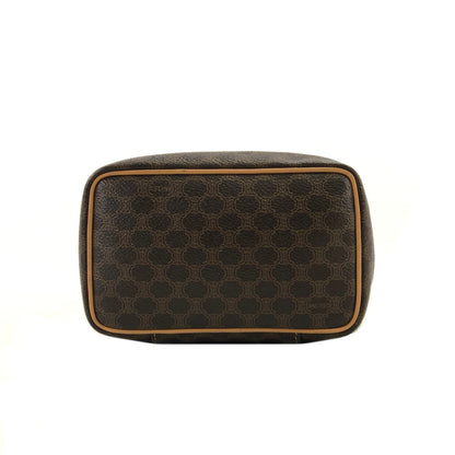 CELINE Macadam Blason embossed PVC leather vanity mini bag handbag brown vintage old celine emvwvv