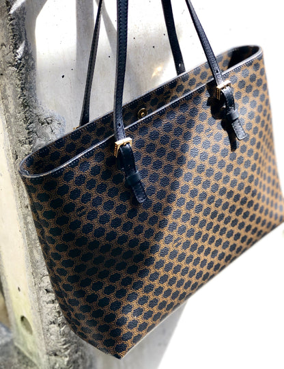 CELINE Macadam Tote bag Black Vintage old celine mkaimb