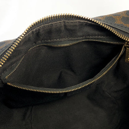 CELINE Macadam  Front zip Shoulder bag Hobobag Black Vintage Old 5hcxy3