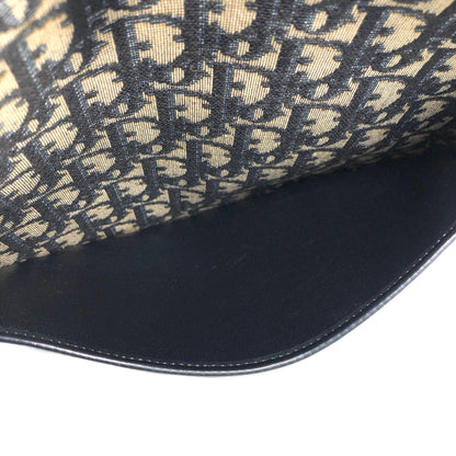 Christian Dior Logo Trotter Oblique Round Jacquard Shoulder bag Navy Vintage Old bpd7zc