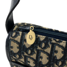 Load image into Gallery viewer, Christian Dior Logo Trotter Oblique Round Jacquard Shoulder bag Navy Vintage Old bpd7zc
