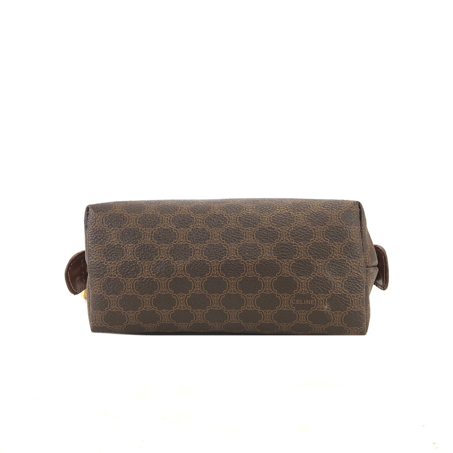 CELINE Macadam Blason logo Pouch Brown Vintage Old CELINE y44z72