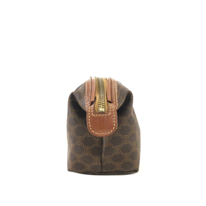 CELINE Macadam Blason logo Pouch Brown Vintage Old CELINE y44z72
