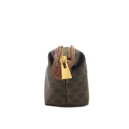 CELINE Macadam Blason logo Pouch Brown Vintage Old CELINE y44z72