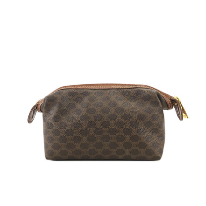 CELINE Macadam Blason logo Pouch Brown Vintage Old CELINE y44z72