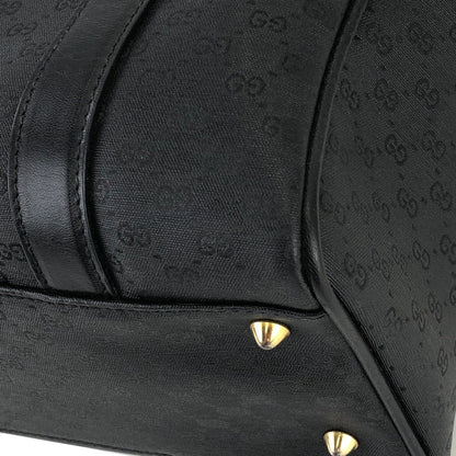 GUCCI GG Embossed Micro GG PVC Leather Mini Boston Front Pocket Handbag Black tcitd7