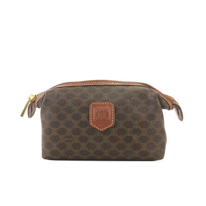 CELINE Macadam Blason logo Pouch Brown Vintage Old CELINE y44z72