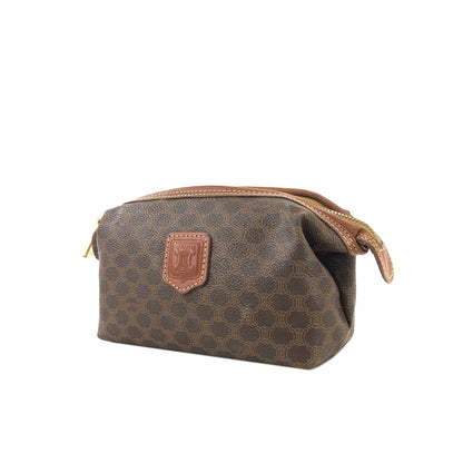 CELINE Macadam Blason logo Pouch Brown Vintage Old CELINE y44z72