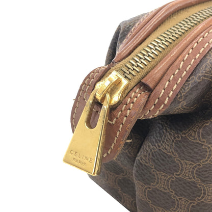 CELINE Macadam Blason logo Pouch Brown Vintage Old CELINE y44z72