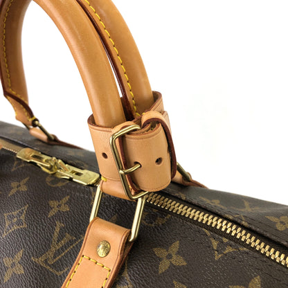 LOUIS VUITTON Monogram Keepol 50 M41426 Boston bag Brown Vintage Old rim42h