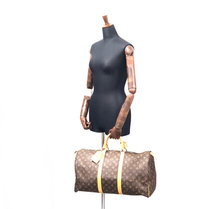 LOUIS VUITTON Monogram Keepol 50 M41426 Boston bag Brown Vintage Old rim42h