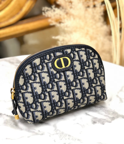 Christian Dior CD 標誌 Trotter Oblique Jaguard 手拿包 海軍藍 復古 舊款 nnd6vw