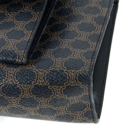 CELINE Macadam 前袋方形斜背包肩背包黑色復古舊 Celine supsip