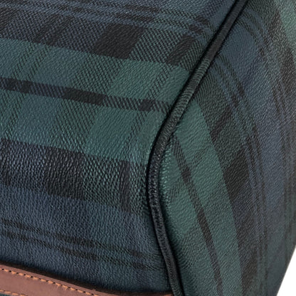 RALPH LAUREN Logo Black watch check Mini Boston bag Handbag Green Vintage Old mdtdg7