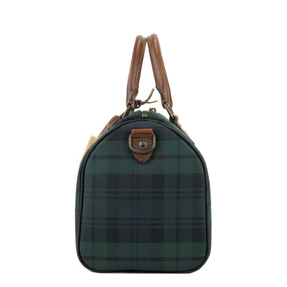 RALPH LAUREN Logo Black watch check Mini Boston bag Handbag Green Vintage Old mdtdg7