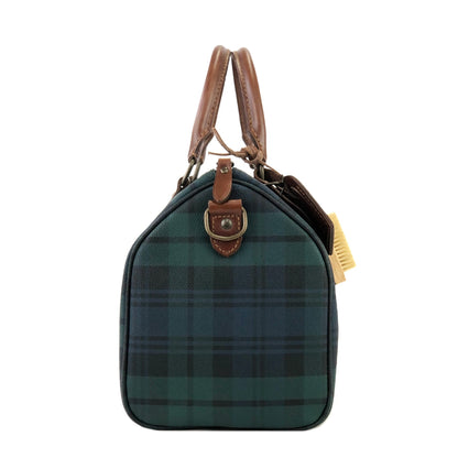 RALPH LAUREN Logo Black watch check Mini Boston bag Handbag Green Vintage Old mdtdg7