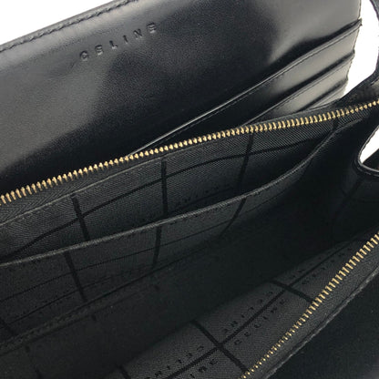 CELINE Macadam 前袋方形斜背包肩背包黑色復古舊 Celine supsip