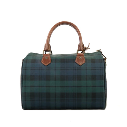 RALPH LAUREN Logo Black watch check Mini Boston bag Handbag Green Vintage Old mdtdg7