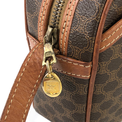 CELINE Macadam Triomphe Blason 肩背包 棕色 復古 舊款 celine kz8svn