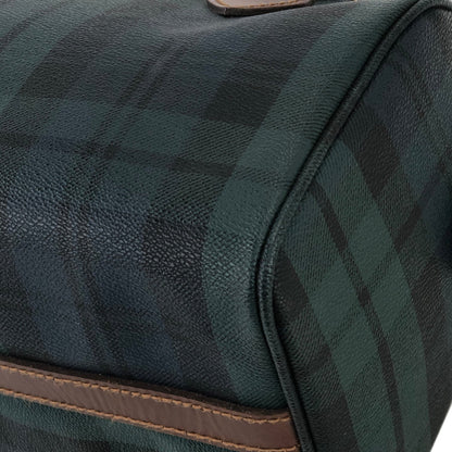 RALPH LAUREN Logo Black watch check Mini Boston bag Handbag Green Vintage Old hvmu8n
