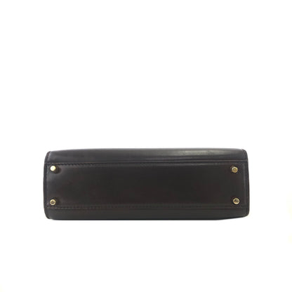 PRADA Metal Closure Leather Two-way Handbag Crossbody Shoulder bag Brown Vintage jejvki