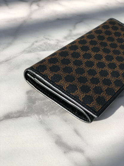 CELINE Macadam 長版皮夾 黑色 復古 u46cvw 