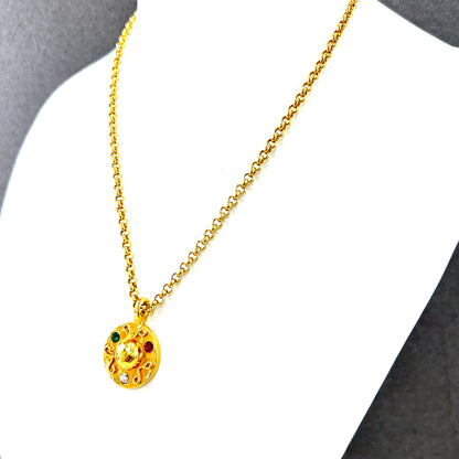 CELINE Starball Necklace Gold Vintage kk68jv