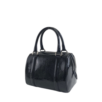 Christian Dior Trotter Patent Leather Handbag Boston bag Black Vintage ckzjdp