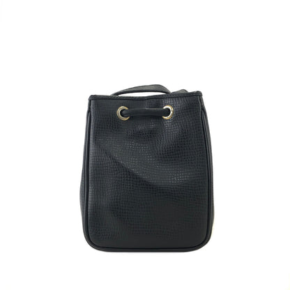 Christian Dior Logo Motif Leather Drawstring Shoulder bag Black Vintage gk34h7