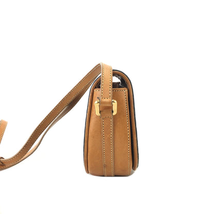 CELINE C macadam Round  Suede Leather Small Crossbody Shoulder bag Minibag Navy Vintage ugm55g