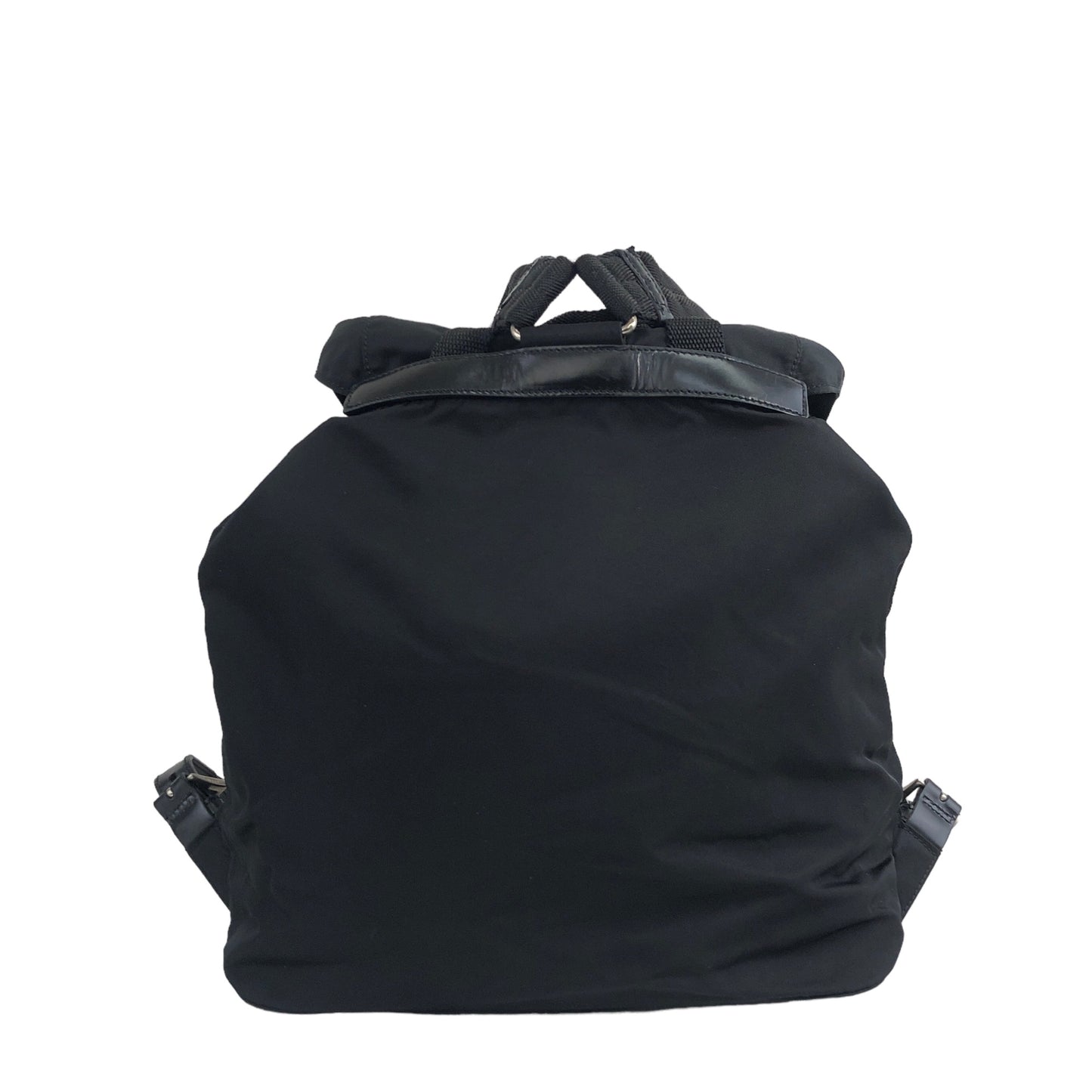 PRADA Triangle Logo Nylon Backpack Black Vintage xfibpp