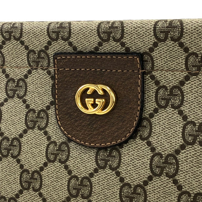 GUCCI GG Canvas Logo Clutch bag Beige Vintage 2cu773