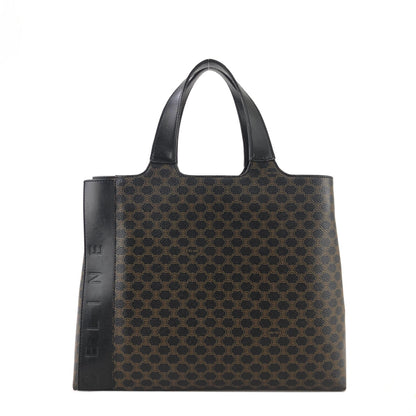 CELINE Macadam Logo Handbag Black Vintage v6cari