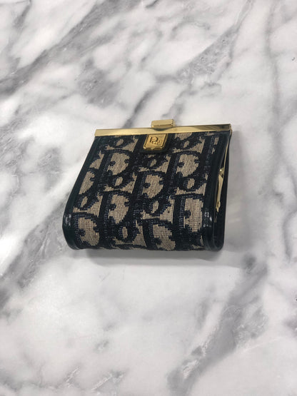 Christian Dior Trotter 提花零錢包 海軍藍 復古款 tbxz6b 