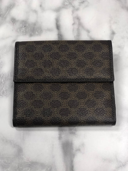 CELINE Macadam Leather Folded Wallet Brown Vintage iusmee