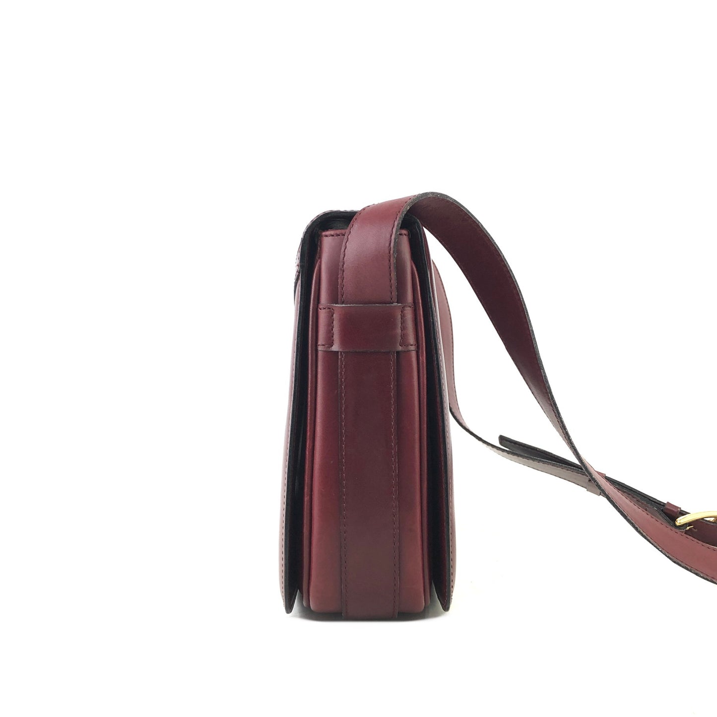 CELINE Turn Lock Cadena Leather Crossbody Shoulder bag Bordeaux Vintage yrru3h