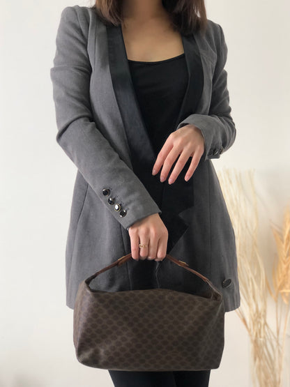 CELINE Macadam 手袋化妝包棕色復古 3fs65e 