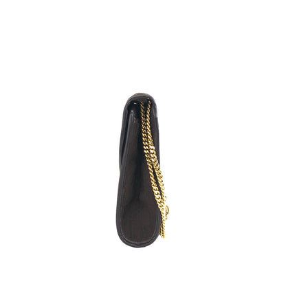 Christian Dior Trotter CD Logo 提花皮革鏈條單肩包 棕色 復古 kgur8f 